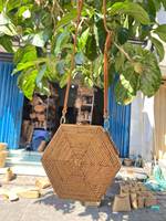 Tas Selempang Anyaman Jerami Jepang Gaya Bohemian Vintage Terlaris Indonesia, Motif Berlian, Bukaan Terbuka, Untuk Penggunaan Sehari-hari