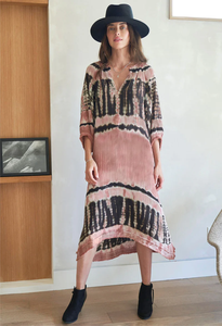 Robe maxi à col en V pour femme, motif uni, style vintage bohème, écologique, respirante, toutes saisons - Product Image 2