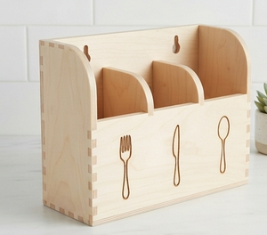 Kitchen Storage Caddy Wholesale Wooden <b>Basket</b> Caddy for Home Storage and Decorative Wooden Brown Caddy - Product Image 1