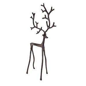 Escultura de Reno marrón de aluminio para decoración del hogar, acabado Chapado en bronce, diseño único - Product Image 1