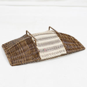 Plateau en osier tressé en plastique naturel écologique, plateau décoratif pour l'affichage en cuisine et la décoration intérieure - Product Image 2