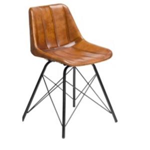 Silla de Comedor Moderna de Mediados de Siglo, Tapizada en Cuero Sintético con Patas de Metal, Muebles para el Hogar, para Apartamentos y Talleres - Product Image 1