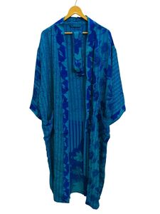 Robe kimono de luxe en soie patchwork, cache-maillot de bain, tenue de nuit, longue robe, kimono indien vintage fait main en soie de sari recyclée - Product Image 6
