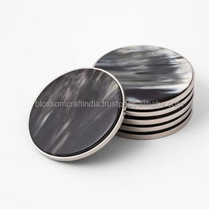 Ensemble de sous-verres en corne naturelle Prestige Artisan, fabrication exceptionnelle pour les hôtels, restaurants, bars, cafés, maisons, décoration de table, protection - Product Image 2