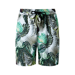 <b>Men's</b> Tropical Print Board Shorts Mid Waist Quick Dry Elastic Waist Casual Swim <b>Trunks</b> - Product Image 1
