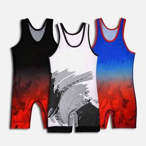 Blue Camouflage Wrestling Singlet For <b>Boys</b> Quick Dry Fitted One-Piece Martial Arts Wear With American Flag Logo Men MMA Singlets - Product Image 6