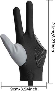 Growsport Professional Polyester Billiard Gloves Thin Half-Finger Breathable Anti-Slip UV Protection <b>Hook</b> & Loop Closure - Product Image 2