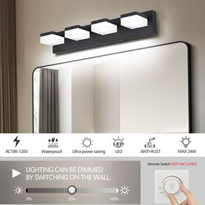 Lampada da Bagno a LED Dimmerabile a 4 Luci, 24W, Luce Bianca Fredda 6000K, Nero Opaco, Illuminazione per Bagno - Product Image 5