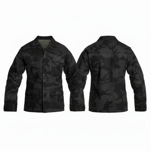 Veste en jean unisexe à col montant, confortable, camouflage, multi-poches, en mélange de coton, pour l'extérieur, vente chaude, OEM ODM - Product Image 2