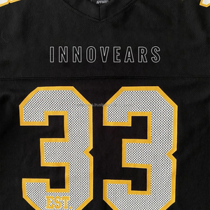 2025 nueva llegada camiseta de fútbol americano para hombre Camiseta de secado rápido verano Boxy Fit malla personalizada recortada Jersey con mangas cortas - Product Image 5