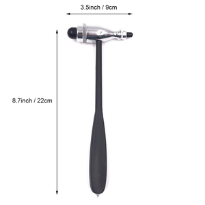 Marteau réflexe en acier inoxydable, instrument neurologique manuel avec brosse intégrée, équipement de test de la réponse cutanée pour hôpital - Product Image 5