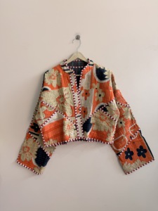 Boho Reversible Indian Kantha Jacket Indian Handmade Vintage Boho Short <b>Coat</b> For <b>Women</b> - Product Image 4