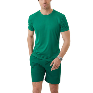 Solid Color Men's Summer Casual T-Shirts Shorts Sets OEM ODM Service Superior Quality High Performance 100% Cotton Eco-Friendly - Product Image 5