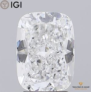 เพชรทรงคุชชั่น 3.00 กะรัต สี F ความสะอาด VVS2 ผลิตด้วยวิธี CVD ได้รับการรับรองจาก IGI เหมาะสำหรับการออกแบบเครื่องประดับตามสั่ง - Product Image 1
