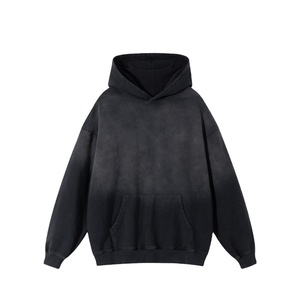 เสื้อฮู้ดดี้ฟลีซผู้ชายแบบย้อมสีเอซิด ขายตรงจากโรงงาน ผ้าฝ้าย 100% รับออกแบบโลโก้ ซิปหน้า - Product Image 4