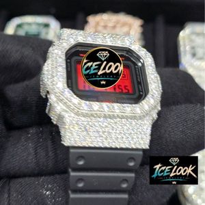Reloj de Cuarzo con Cristales de Imitación, Pantalla Digital, Esfera Cuadrada con Incrustaciones de Cristal, Retroiluminación LED, Alarma, Cronógrafo - Product Image 2