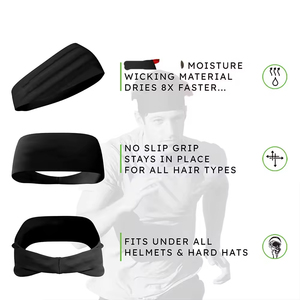 Athletic Cotton Headband with Custom Design <b>Nylon</b> Headband for Yoga Fitness Workout Sport Running Sweat Absorption Headband - Product Image 4