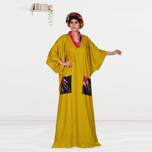 Kaftan en rayonne longueur ras du sol, léger et modeste, idéal pour l'Aïd et le Ramadan, avec poches latérales fonctionnelles, silhouette décontractée et élégance sans effort. - Product Image 1