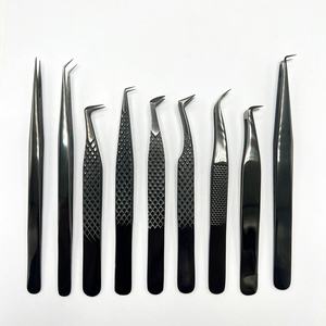 แหนบต่อขนตาสีดำทำจากสเตนเลสแบบญี่ปุ่นโลโก้ตามสั่งมีเพชรแบบมืออาชีพ - Product Image 6