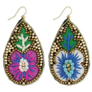 Fashion Jewelry Seed <b>Bead</b> Embroidered Earrings and ear jewelry for gifting in wedding best quality from India - Product Image 2