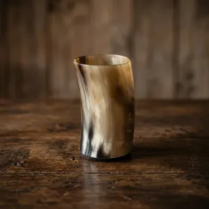 Vaso de Vidrio Hecho a Mano con Cuerno de Búfalo Natural, Rústico y Ecológico, para Navidad y Halloween, de REHMAN CRAFT - Product Image 4