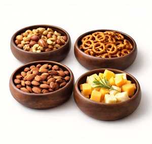 ชามสลัดทรงกลมไม้กระถินณรงค์คุณภาพสูง ดีไซน์หรูหรา ขัดเงา ขนาดใหญ่ ความจุเยอะ ผลิตด้วยมือ ดีไซน์โดดเด่น เป็นมิตรต่อสิ่งแวดล้อม - Product Image 1