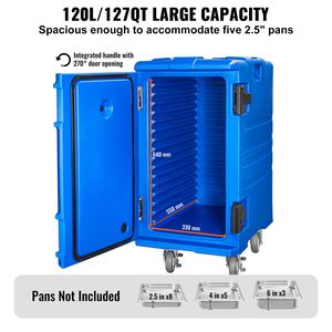 Contenitore Termico per Alimenti da 127 Qt, Caricamento Frontale Automatico, Scatola Termica per Catering, Doppia Chiusura a Fibbia, Scaldavivande a Caricamento Frontale Stile H - Product Image 3