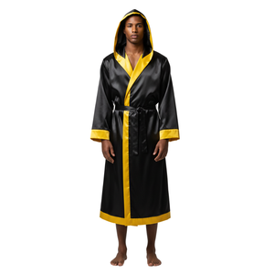 Premium Custom Boxing Robe Satin Ring Walk Robe Hooded Fight Gown OEM ODM Sportswear Manufacturer Factory Supplier - Product Image 2