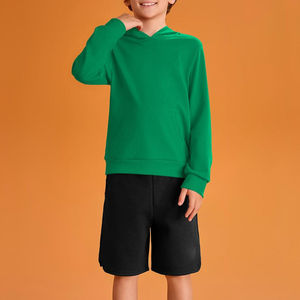 Nouveau modèle 2026, couleur verte, 100% coton, sweat à capuche d'hiver pour enfants, logo personnalisé de haute qualité, tissu polaire, sweat à capuche pour garçons - Product Image 2