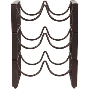 Porte-vin en métal en forme de pyramide moderne en onyx noir pour 10 bouteilles, support à vin triangulaire en acier pour comptoir, organisateur de rangement pour cuisine et bar - Product Image 6