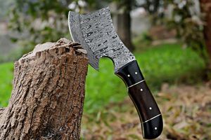 Cuchillo de desollar Damasco hecho a mano, cuchillo de carnicero personalizado con mango de madera y funda de cuero para venta al por mayor B2B en EE. UU. y Europa - Product Image 4