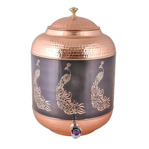 Dispensador de Agua de Cobre Hecho a Mano con Grifo, Tanque de Almacenamiento de Agua de Cobre, Contenedor de Agua Potable Ayurvédica para Hogar, Hotel, Restaurante - Product Image 2
