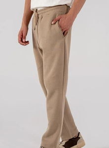 Men's Khaki Sweatpants Elastic Waist Drawstring Casual Joggers With Side Pockets Midweight Cotton Autumn Wear - Product Image 5