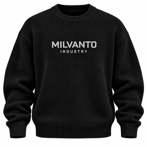 Black Custom Logo <b>Men</b>’s Knit Sweater Premium Crew Neck Long Sleeve Pullover Knitted <b>Jumper</b> for <b>Men</b> Sweater For Women - Product Image 1