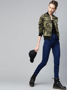 Fashion Women's Camouflage Bomber Jackets Winter and Autumn Clothes Zip up Ladies Cotton Heated Bomber Jacket Women Coats <b>Uppers</b> - Product Image 6
