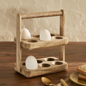 Solid Wooden <b>Egg</b> Rack 6 Holes Double Tier For Kitchen Storage Convenient <b>Egg</b> Toolsfor kitchen use - Product Image 4