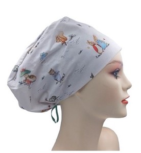 Custom Colored And Pattern <b>Scrub</b> <b>Caps</b> Adjustable Working <b>Caps</b> with Button Bouffant with Bow For Short and Long Hair - Product Image 1