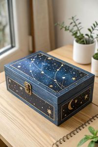 Eco-Friendly Handcrafted Wooden Hand Painted <b>Box</b> with Artistic <b>Floral</b> Design, Multipurpose Storage <b>Box</b> for Jewelry, Gifts & Home - Product Image 3