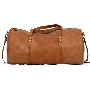 กระเป๋าหนังทรงดัฟเฟิล สไตล์เฮอริเทจ สำหรับเดินทางช่วงสุดสัปดาห์ เหมาะสำหรับผู้ชายและผู้หญิง ความจุขนาดใหญ่ ทนทาน ปิดด้วยซิป พกพาสะดวก รุ่น LDB-0314 - Product Image 2