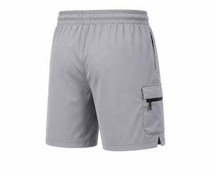 Shorts de sport athlétiques pour hommes, gris, en polyester/coton, écologiques, respirants, à séchage rapide, pour la course à pied et la gym - Product Image 3