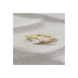 Anillo de Oro Rosa con Dos Piedras y Diamantes Cultivados en Laboratorio de 0.30 CTW para Boda de Lujo Certificada - Product Image 1