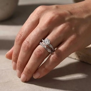 Trendy Design Cut Lab Grown Diamond Engagement <b>Ring</b> Twisted Band D Color VVS Clarity <b>Sterling</b> <b>Silver</b> Gold Plated 4 Prong <b>Set</b> - Product Image 4