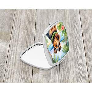 Welsh Terrier Luau Compact Travel <b>Makeup</b> <b>Mirror</b> Portable Folding Handheld Design Gift <b>for</b> Women and Girls - Product Image 2