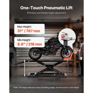 Tavolo Sollevatore Pneumatico per Moto Resistente 1500 libbre, Altezza Regolabile 8.6-31'' - Nuovo Supporto per Riparazione Moto - Product Image 2