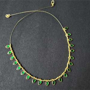 Gold Plated 14K Invisible Chain with Golden Pearls for Wedding - Product Image 2