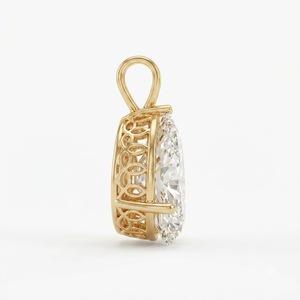 จี้เพชรทรงลูกแพร์เพาะเลี้ยงในห้องปฏิบัติการ 4.00 กะรัต ทองคำขาว 18K จี้เพชรหรูหรา เครื่องประดับชั้นดี - Product Image 3