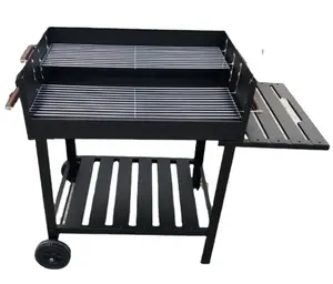 Grilles de barbecue à charbon de bois de chariot en acier à bois extérieur de haute qualité pour le patio de jardin de camping