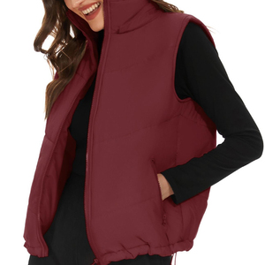 Chaleco Acolchado de Punto con Capucha para Mujer al por Mayor, Cierre de Cremallera, Impermeable, Transpirable, Exterior de Poliéster/Nylon, Personalizable - Product Image 5