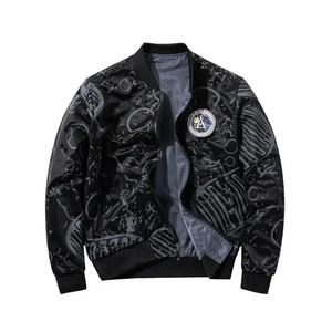 Veste de sport réversible en soie vintage pour homme, nouvelle collection automne, grande taille, style coréen décontracté, coupe-vent - Product Image 5