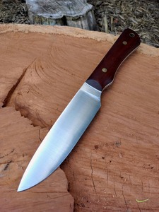 Cuchillo para exteriores con hoja de acero D2, mango de madera y funda de cuero, cuchillo personalizado - Product Image 1